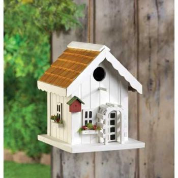 White Trellis Birdhouse