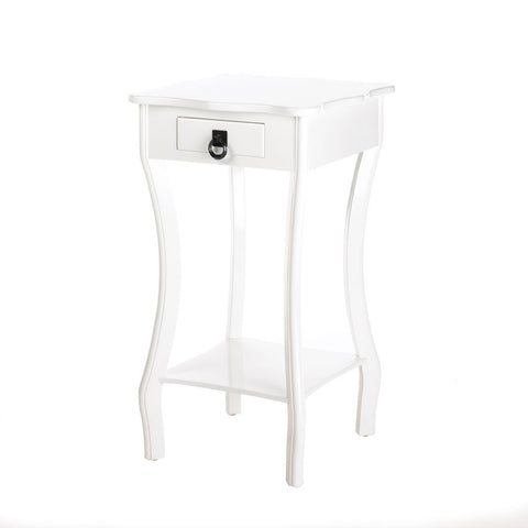 Curvy White Accent Table