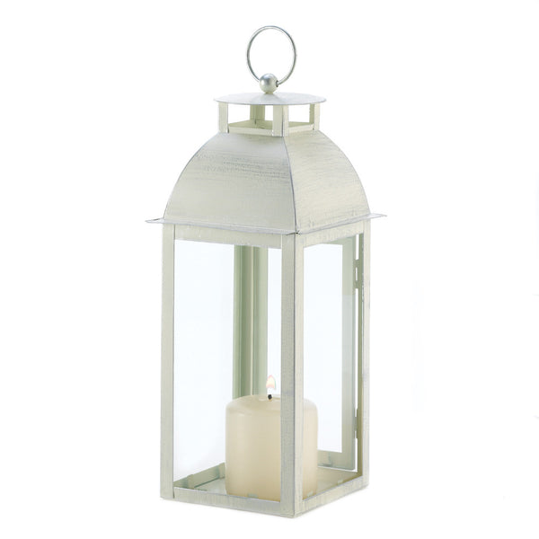 Distressed Ivory Candle Lantern