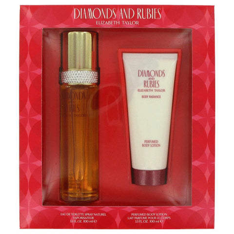 Diamonds And Rubies By Elizabeth Taylor Gift Set -- 3.3 Oz Eau De Toilette Spray + 3.3 Oz Body Lotion