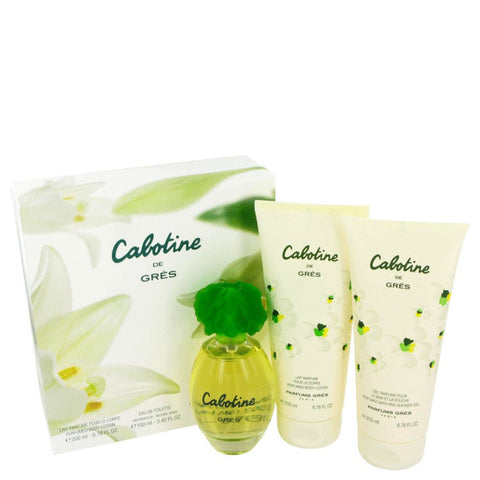 Cabotine By Parfums Gres Gift Set -- 3.4 Oz Eau De Toilette Spray + 6.7 Oz Body Lotion + 6.7 Oz Shower Gel