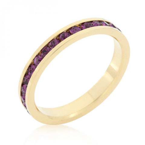 Stylish Stackables With Purple Crystal Ring