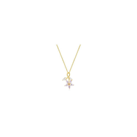 Purple Flower Drop Pendant