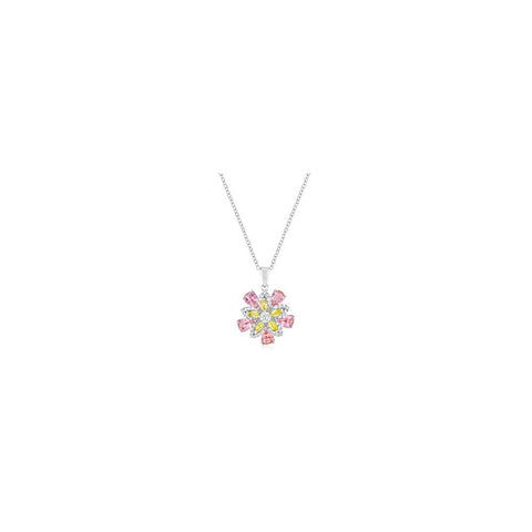 Silvertone Multi-floral Pendant