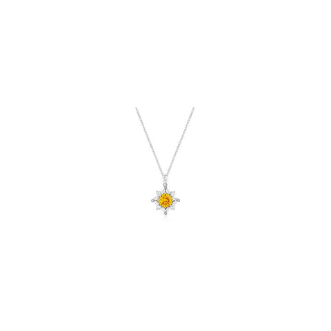 Classic Sun Pendant In Silvertone