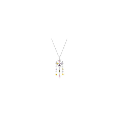 Silvertone Multi-color Dangle Pendant