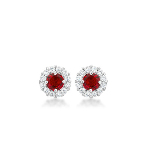 Bella Bridal Earrings In Ruby Red