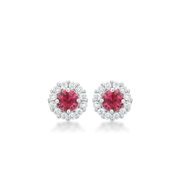 Bella Bridal Earrings In Pink