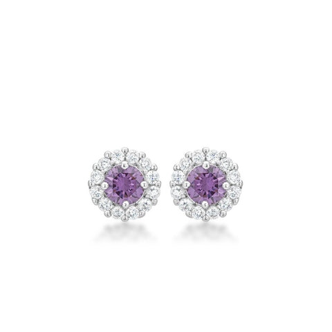 Bella Bridal Earrings In Purple