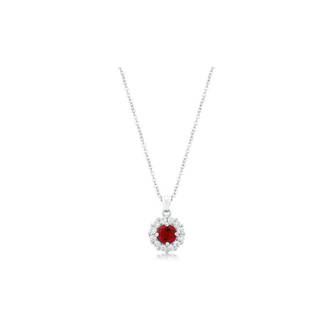 Bella Bridal Pendant In Ruby Red