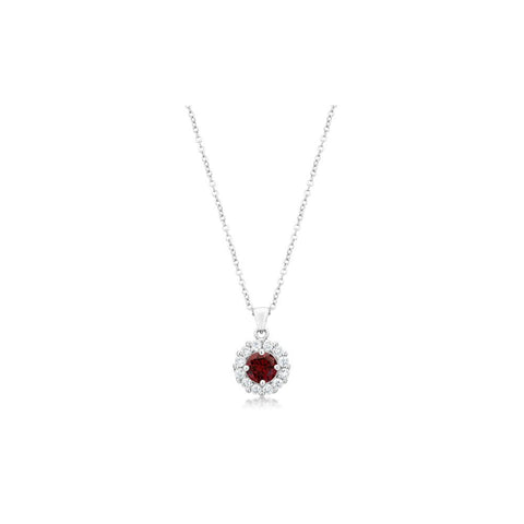 Bella Bridal Pendant In Garnet Red