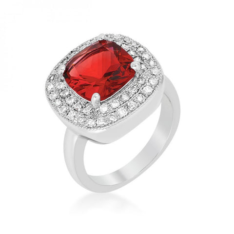 Red Bridal Cocktail Ring