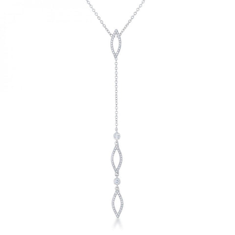 Carmela 0.6ct Cz Rhodium Classic Drop Lariat Necklace