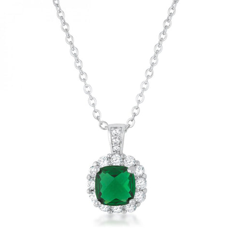 Liz 2.6ct Emerald Cz Rhodium Classic Necklace