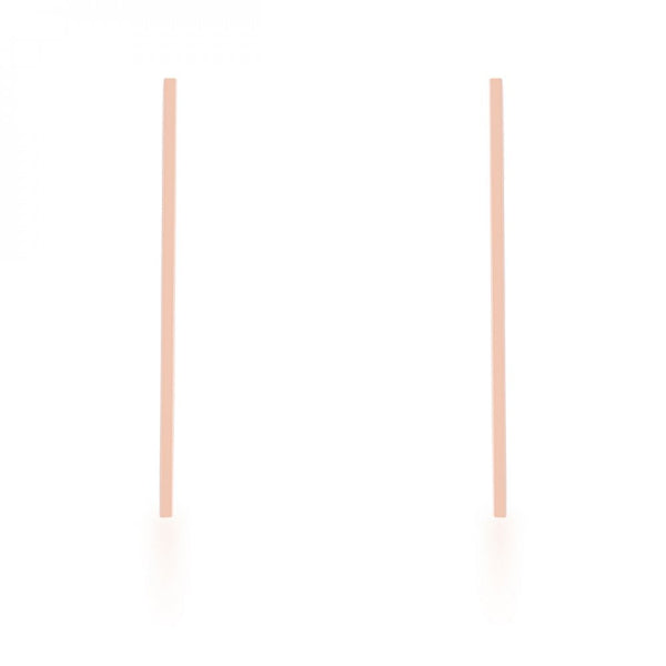 Carolee Rose Gold Stainless Steel Long Line Drop Earrings