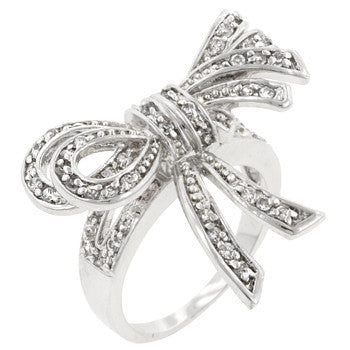 Large Cz Bow Ring