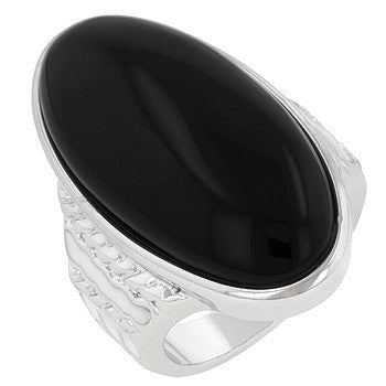 Black Oval Cocktail Ring