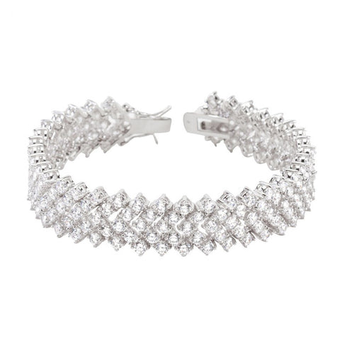 Chevron Cz Tennis Bracelet