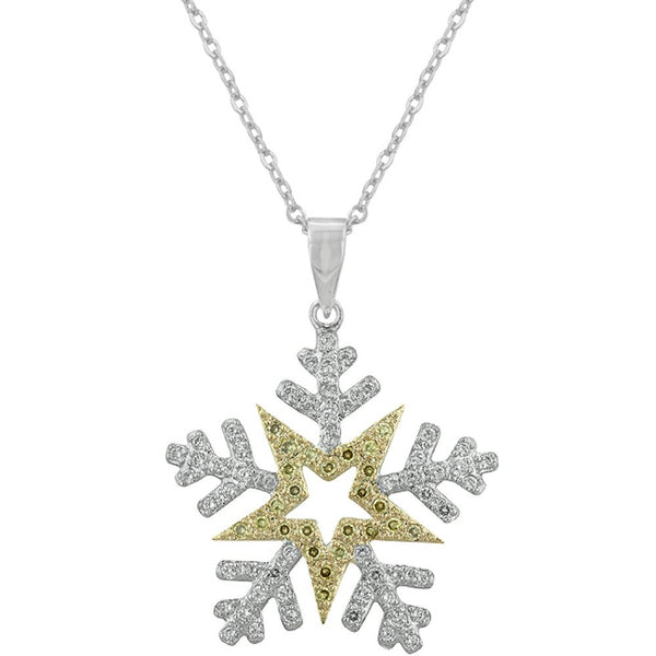 Two-toned Snowflake Pendant