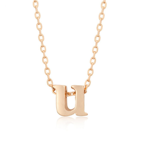 Rose Gold Initial U Pendant