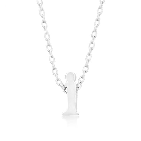 Silvertone Initial I Pendant