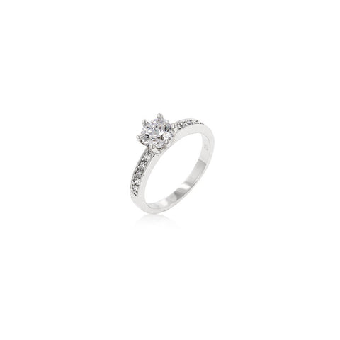 Petite White Engagement Ring