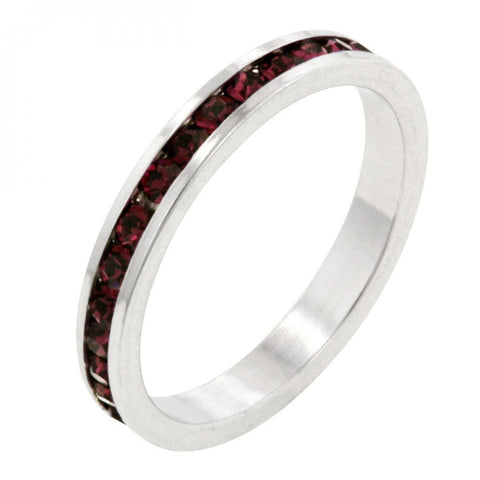 Stylish Stackables With Garnet Crystal Ring