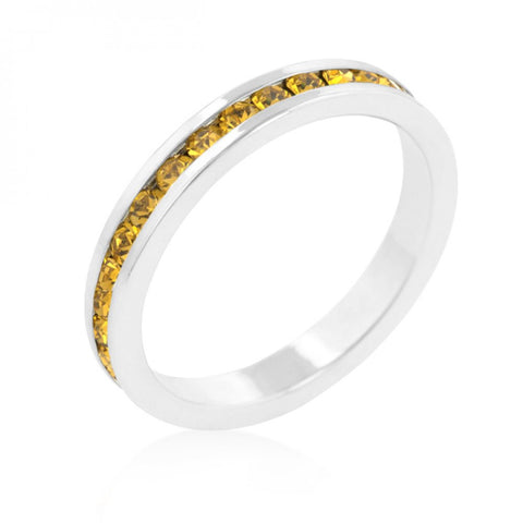 Stylish Stackables With Yellow Crystal Ring