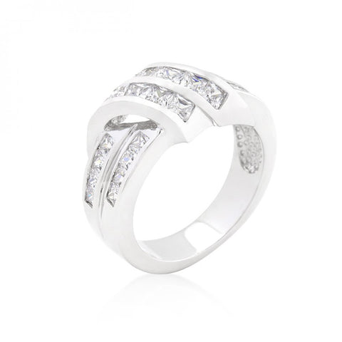 Cubic Zirconia Double Knot Ring