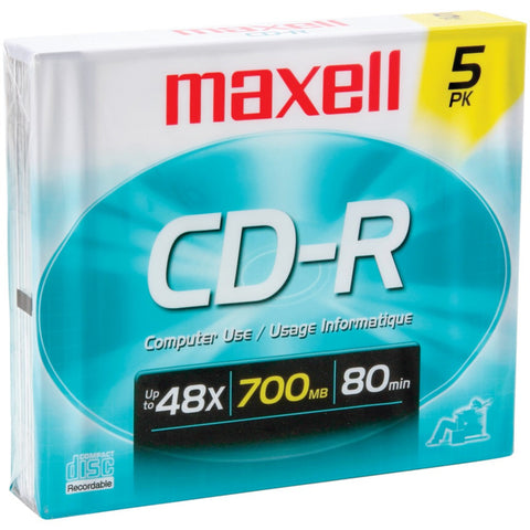 Maxell 700mb 80-minute Cd-rs (5 Pk; Slim Jewel Cases)