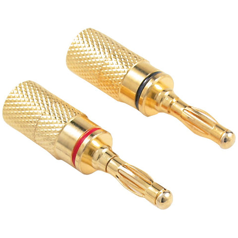 Pro-wire Gold-plated Screw-on Banana Plugs 4 Pk