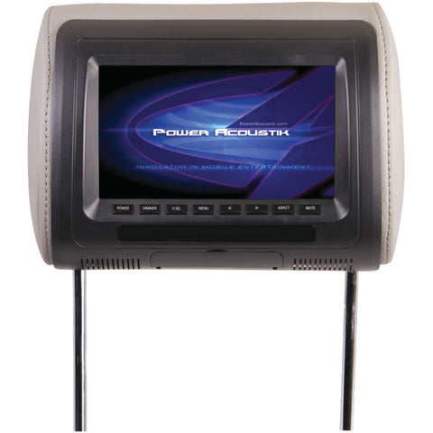Power Acoustik Universal Headrest Monitor With Ir Transmitter & 3 Interchangeable Skins (7")