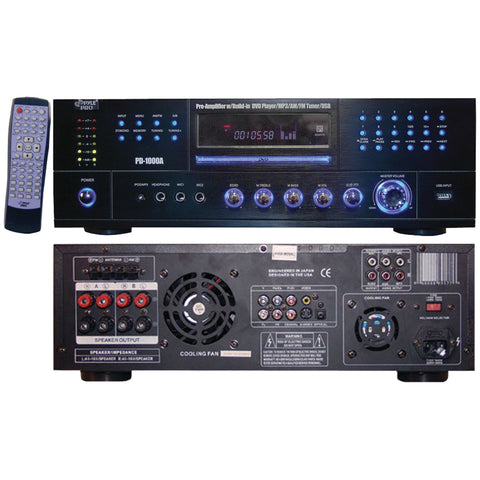 Pyle Home 1000-watt Am And Fm Receiver With Built-in Dvd Player