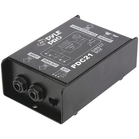 Pyle Pro 1 And 4'' Instrument To Balanced & Unbalanced Direct Box