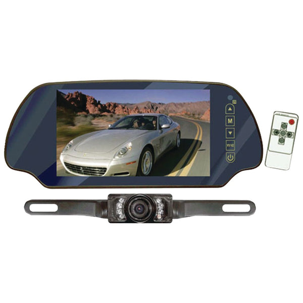 Pyle Pro 7" Lcd Mirror Monitor And Backup Night Vision Camera Kit (Without Bluetooth)