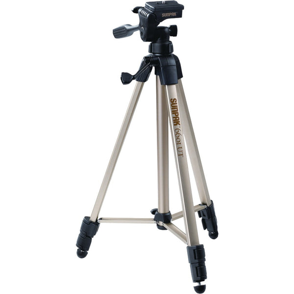 Sunpak Tripod With 3-Way Pan Head (Folded Height: 20.3"; Extended Height: 58.32"; Weight: 2.8Lbs; Includes 2Nd Quick-Release Plate)