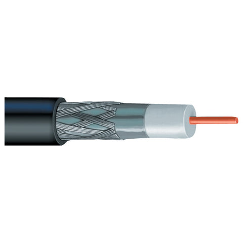 Vextra Rg6 Solid Copper Coaxial Cable 1000ft (black)