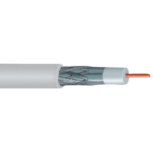 Vextra Rg6 Solid Copper Coaxial Cable 1000ft (white)