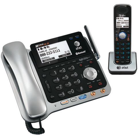 Att Dect 6.0 2-line Connect-to-cell Corded And Cordless Bluetooth Phone System (corded Base System & Single Handset )