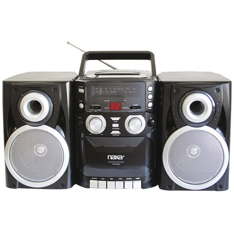 Naxa Portable Cd Player With Am And Fm Radio Cassette & Detachable Speakers