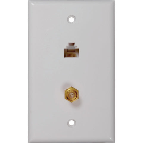 Rca Cat-5e And 6 F & Coaxial Connector Wall Plate