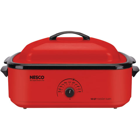 Nesco 18-quart Porcelain Roaster Oven (red)