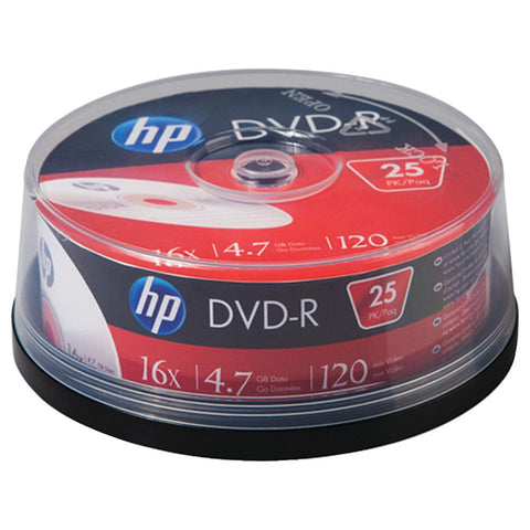 Hp 4.7gb 16x Dvd-rs (25-ct Cake Box Spindle)