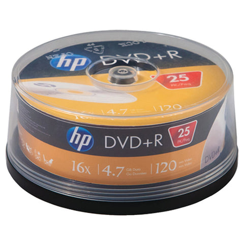 Hp 4.7gb 16x Dvd+rs (25-ct Cake Box Spindle)