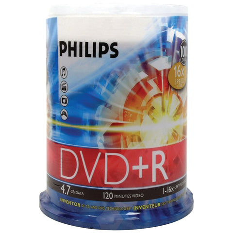 Philips 4.7gb 16x Dvd+rs (100-ct Cake Box Spindle)
