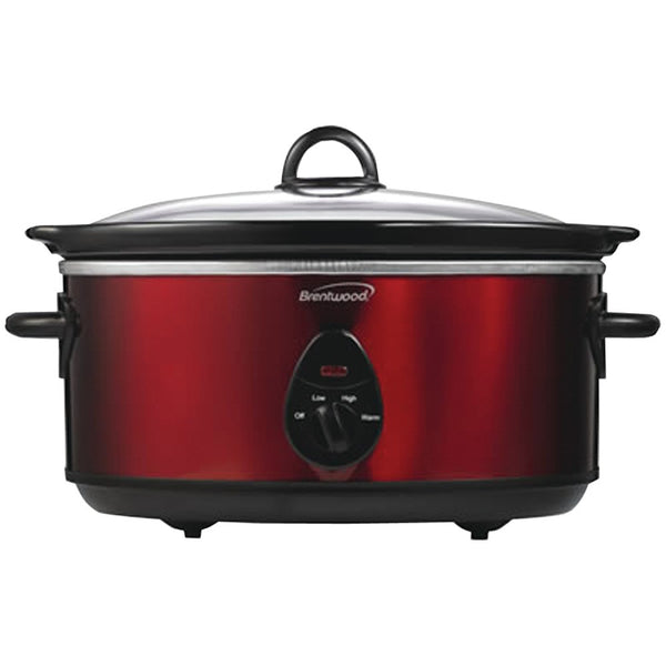 Brentwood 6.5 Quart Slow Cooker (red)
