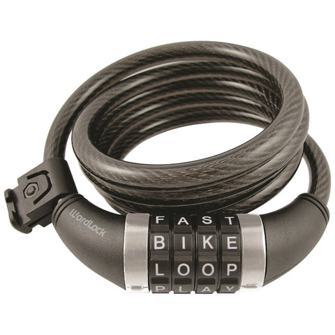 Wordlock Combination Resettable Cable Lock (black)