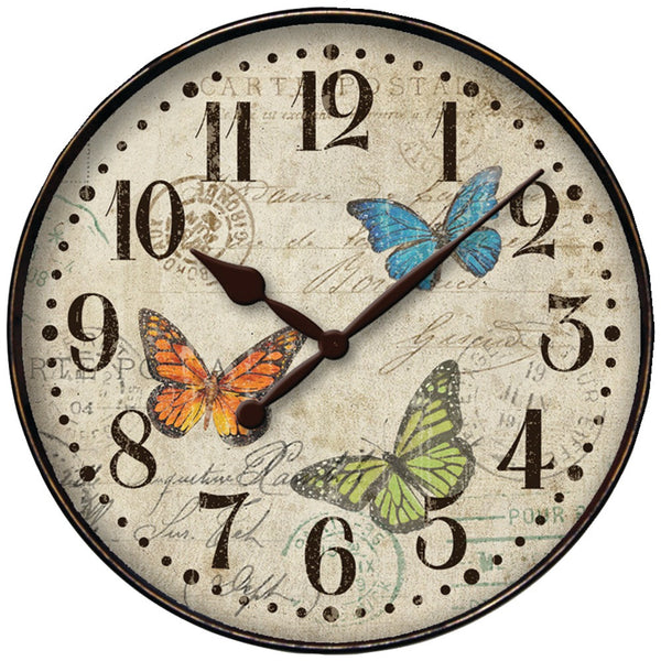 Westclox 12" Round Butterfly Wall Clock