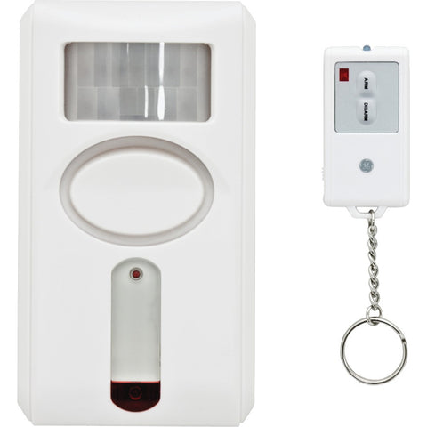 Ge 120db Motion-sensing Alarm With Ir Keychain Remote
