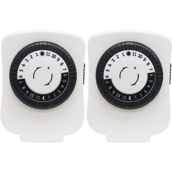 Ge 24-hour Polarized Plug-in Mechanical Timer With 48 On And Off & 1 Outlet 2 Pk